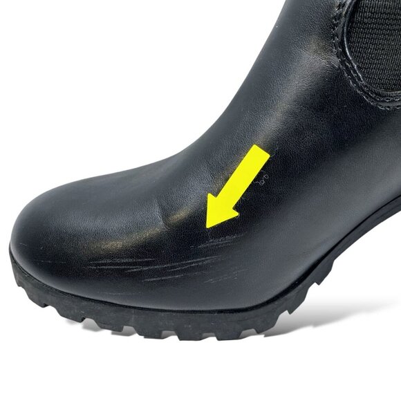 Express Ankle Booties Womens Sz 7M Black Chunky Lug Sole Block Heel Combat Boot - Picture 11 of 12